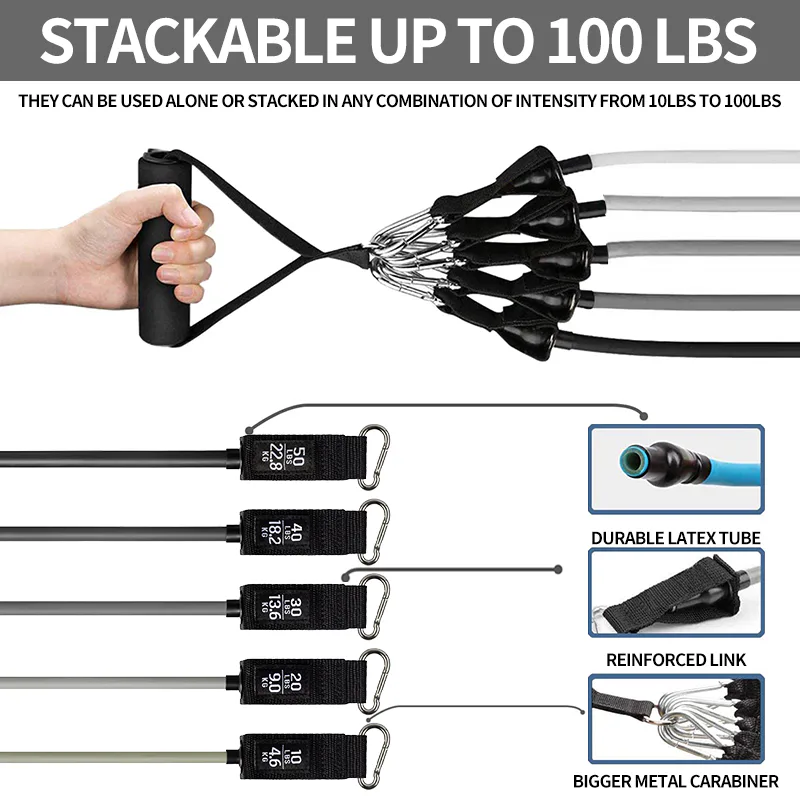 Pull Rope Fitness Band Set 11 Pcs — detail image 2